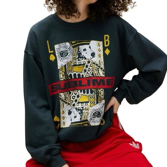 DAYDREAMER Sublime Playing Card Bf Crew Sweatshirt Size S New with Tag MSRP $168 - Picture 2 of 10